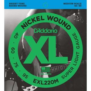 imageDAddario Electric Bass Guitar Strings XL Nickel EXL160 Medium Gauge 50105 Long Scale 4String Set Pack of 1Medium Scale