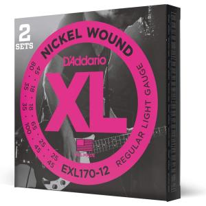 imageDAddario Electric Bass Guitar Strings XL Nickel EXL160 Medium Gauge 50105 Long Scale 4String Set Pack of 1Super Long Scale