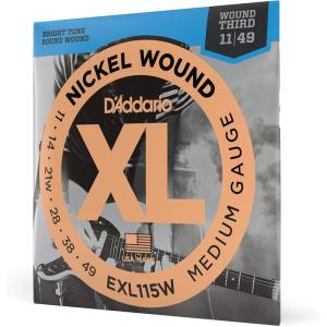 imageDAddario Electric Guitar Strings XL Nickel EXL1163D Medium TopHeavy Bottom Gauge 1152 6String Set Pack of 3Med BluesJazz Rock  Wound 3rd  1149
