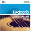imageDAddario Guitar Strings  Phosphor Bronze Acoustic Guitar Strings  EJ163D  Rich Full Tonal Spectrum  For 6 String Guitars  1253 Light 3Pack3Pack
