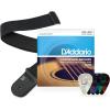 imageDAddario Acoustic Guitar Strings Bundle  Includes 6String Set of EJ16 Phosphor Bronze Light 1253 10 Celluloid Medium Picks 1 Poly Pro StrapMedium