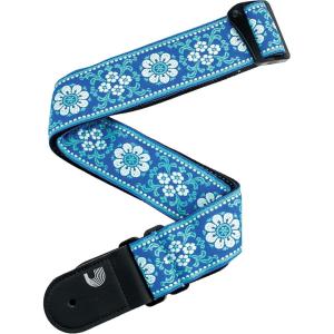 imageDAddario Accessories Guitar Strap  Electric Acoustic ampamp Bass Guitar Strap  Woven Peace Love  Brown and YellowBlue  White