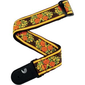 imageDAddario Accessories Guitar Strap  Electric Acoustic ampamp Bass Guitar Strap  Woven Peace Love  Brown and YellowBrown  Yellow