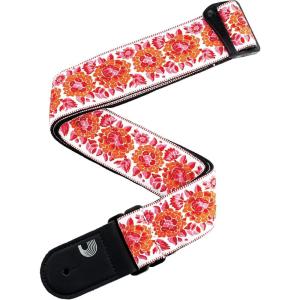 imageDAddario Accessories Guitar Strap  Electric Acoustic ampamp Bass Guitar Strap  Woven Peace Love  Brown and YellowPink  White