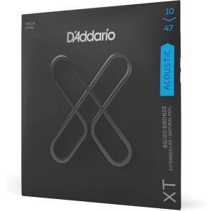 imageDAddario Acoustic Guitar Strings XT 8020 Bronze Coated XTABR1356 Medium Gauge 1356 6String Set Pack of 1Light  12String  1047