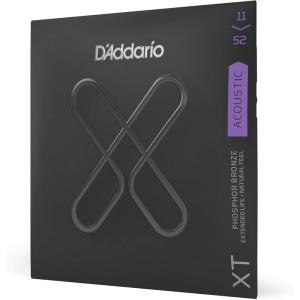 imageDAddario Acoustic Guitar Strings XT Phosphor Bronze Coated XTAPB1152 Custom Light Gauge 1152 6String Set Pack of 1Custom Light  1152