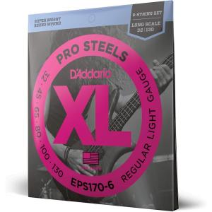 imageDAddario Bass Guitar Strings XL Pro Steels EPS165 Long Scale Regular Light TopMedium Bottom Gauge 45105 4String Set Pack of 1Long Scale