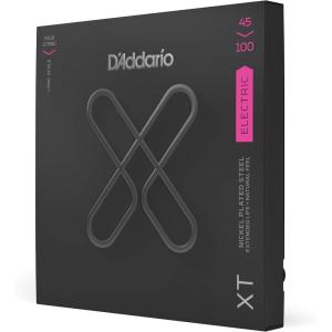 imageDAddario Bass Guitar Strings XT Coated Electric XTB45105 Light TopMedium Bottom 45105 4String Set Pack of 1Regular Light  45100