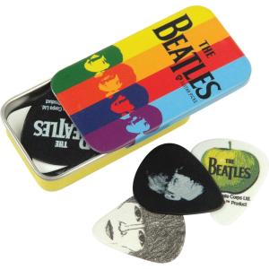 imageDAddario Beatles Guitar Picks  The Beatles Collectable Guitar Picks  Logo  Collectible TinPicksStripes