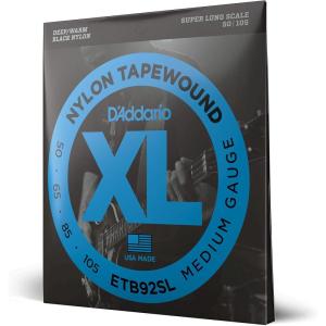 imageDAddario ETB92 Tapewound Electric Bass Guitar Strings  Fits Long Scale 4 String Basses with Scale Length Up to 3625 Inches  Medium 50105 Long ScaleSuper Long Scale
