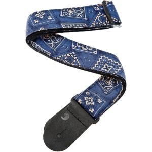 imageDAddario Guitar Strap Camouflage Leather Adjustable from 35 to 595 One Size 50G04Bandana Blue