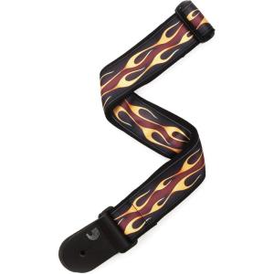 imageDAddario Guitar Strap Camouflage Leather Adjustable from 35 to 595 One Size 50G04Hot Rod Flame  Red