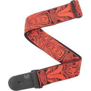 imageDAddario Guitar Strap Camouflage Leather Adjustable from 35 to 595 One Size 50G04Tiki Mask  Red