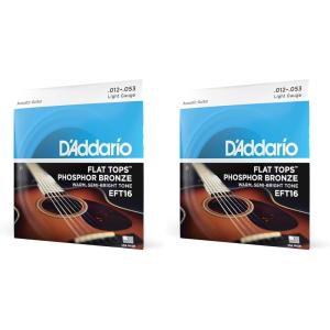 imageDAddario Guitar Strings  Acoustic Guitar Strings  Flat Tops Phosphor Bronze  For 6 String Guitar  Warm SemiBright Tone  EFT16  Light 1253Light1253 Pack of 2