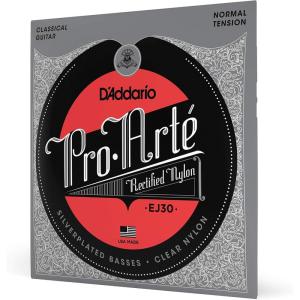 imageDAddario Guitar Strings  ProArte Classical Guitar Strings  EJ31 Nylon Guitar Strings  Silver Plated Wrap Nylon Core Rectified Nylon Trebles  Hard TensionNormal