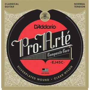 imageDAddario Guitar Strings  ProArte Classical Guitar Strings  EJ45C  Nylon Guitar Strings  Silver Plated Wrap Composite Core Clear Nylon Trebles  Normal Tension