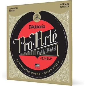 imageDAddario Guitar Strings  ProArte Classical Guitar Strings  EJ45LP  Nylon Guitar Strings  Silver Plated Wrap Composite Core Clear Nylon Trebles  Lightly Polished Normal TensionNormal Tension
