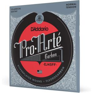 imageDAddario Guitar Strings  ProArte Classical Guitar Strings  EJ46FF Carbon Strings  Silver Plated Wrap Composite Dynacore Carbon Trebles  Hard TensionNormal Tension