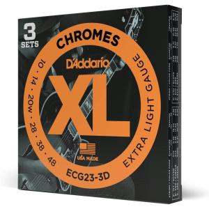 imageDAddario Guitar Strings  XL Chromes Electric Guitar Strings  Flat Wound  Polished for UltraSmooth Feel and Warm Mellow Tone  ECG24  Jazz Light 1150 1Pack3Pack