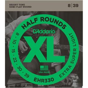 imageDAddario Guitar Strings  XL Half Rounds Electric Guitar Strings  SemiFlat Wound  Bright Tone Smooth Feel Reduced Finger Noise  EHR320  Super Light 942ExtraSuper Light  839