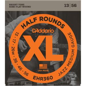 imageDAddario Guitar Strings  XL Half Rounds Electric Guitar Strings  SemiFlat Wound  Bright Tone Smooth Feel Reduced Finger Noise  EHR320  Super Light 942Jazz Medium  1356