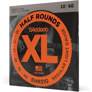 imageDAddario Guitar Strings  XL Half Rounds Electric Guitar Strings  SemiFlat Wound  Bright Tone Smooth Feel Reduced Finger Noise  EHR320  Super Light 942Regular Light  1046