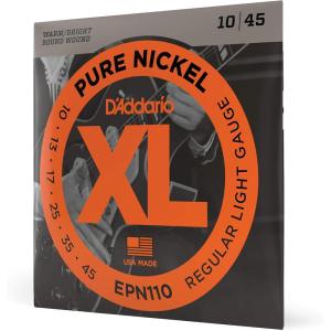 imageDAddario Guitar Strings  XL Pure Nickel Electric Guitar Strings  Round Wound  Warm Bright Vintage Sound  EPN110  Regular Light 1045Regular Light  1045