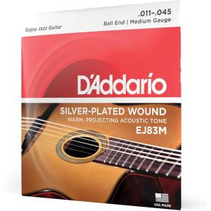 imageDAddario Gypsy Jazz Acoustic Guitar Strings  EJ84L  Loop End  Light 1044Medium  1145