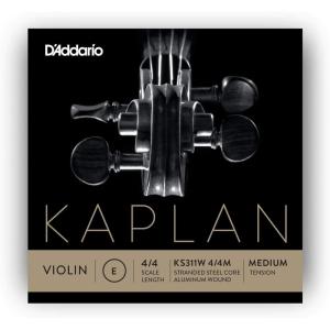 imageDAddario Kaplan Violin String  KS311W 44M NonWhistling Aluminum Wound Single E String 44 Scale Medium Tension