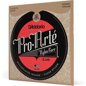 imageDAddario Pro Art Nylon Classical Guitar Strings EJ43 Light Tension 6String Set Pack of 1Normal Tension