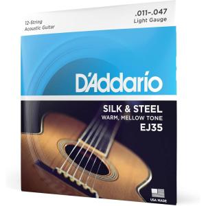 imageDAddario Silk ampamp Steel Acoustic Guitar Strings  EJ406 String  Warm Mellow Tone  Light 114712String