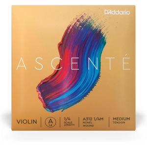 imageDAddario Ascente Violin Strings  Violin Strings with Ball Ends Synthetic Core  A310 44M  Full Set  44 Scale  Medium Tension14 Scale