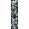 imageDAddario Accessories Planet Waves 25LSP02 25Inch Leather Screen Printed Skull and FlowerBlack