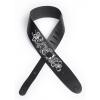 imageDAddario Accessories Planet Waves 25LSP02 25Inch Leather Screen Printed Skull and FlowerBlack