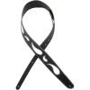 imageDAddario Accessories Planet Waves L25W1411 25Inch Leather Guitar Strap Paisley Window  Black with White