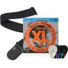 imageDAddario Electric Guitar Strings Bundle  Includes 6String Set of EXL110 Light 1046 10 Celluloid Medium Picks 1 Poly Pro Strap
