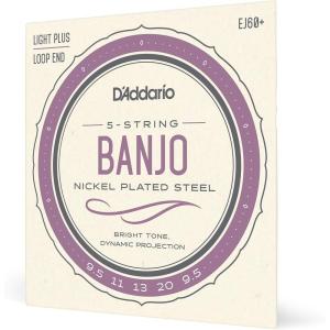 imageDAddario Banjo Strings NickelPlated Steel EJ60 Light Gauge 920 5String Set Pack of 19520