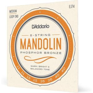 imageDAddario Mandolin Strings Phosphor Bronze EJ74 Medium Gauge 1140 8String Set Pack of 1Medium  1140