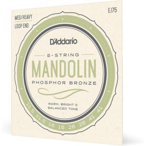 imageDAddario Mandolin Strings Phosphor Bronze EJ74 Medium Gauge 1140 8String Set Pack of 1MediumHeavy  11541