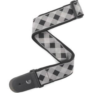 imageDAddario Woven Guitar Strap Gingham  RedNavyGrey