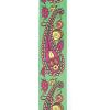 imageDAddario Guitar Strap Joe Satriani Up in Flames Design 50mm Wide Tubular Nylon Adjustable from 35 to 595 Guitar AccessoriesPaisley Green