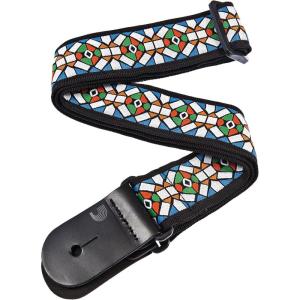 imageDAddario Planet Waves 50 Millimeters Woven Guitar Strap  TikiStained Glass