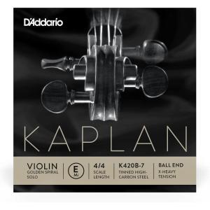 imageDAddario Kaplan Golden Spiral Solo Violin String  Single E String  K420B5  Violin Strings  44 Scale Heavy Tension Ball EndExtra Heavy Tension