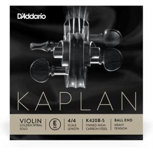 imageDAddario Kaplan Golden Spiral Solo Violin String  Single E String  K420B5  Violin Strings  44 Scale Heavy Tension Ball EndHeavy Tension