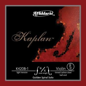 imageDAddario Kaplan Golden Spiral Solo Violin String  Single E String  K420B5  Violin Strings  44 Scale Heavy Tension Ball EndLight Tension