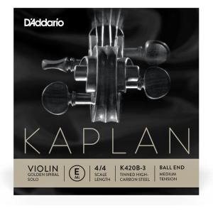 imageDAddario Kaplan Golden Spiral Solo Violin String  Single E String  K420B5  Violin Strings  44 Scale Heavy Tension Ball EndMedium Tension