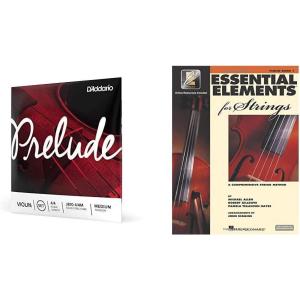 imageDAddario Prelude Violin String Set 44 Scale Medium Tension  Solid Steel Core Warm Tone Economical and Durable 1 Set ampamp Essential Elements for Strings  Book 1 with EEi Violin